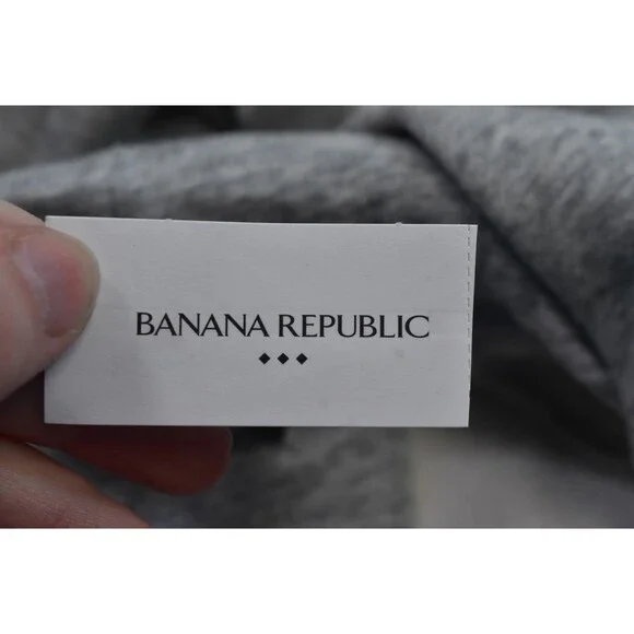 Banana Republic Hoodie Mens Large Gray Clean Fleece Pullover Heat Gry New NWT - Picture 8 of 12